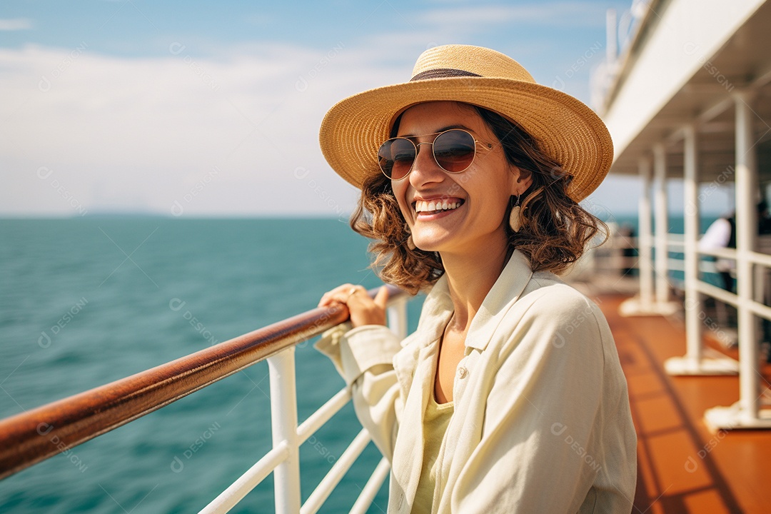 Mulher turística de navio de cruzeiro