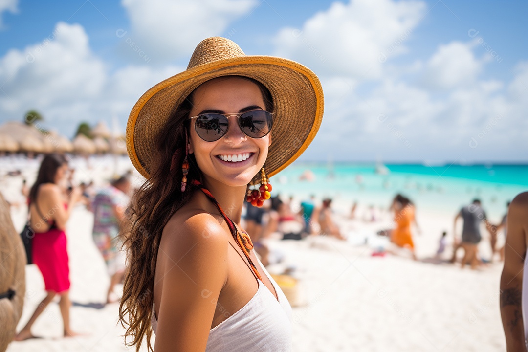 Mulher turística de Cancún