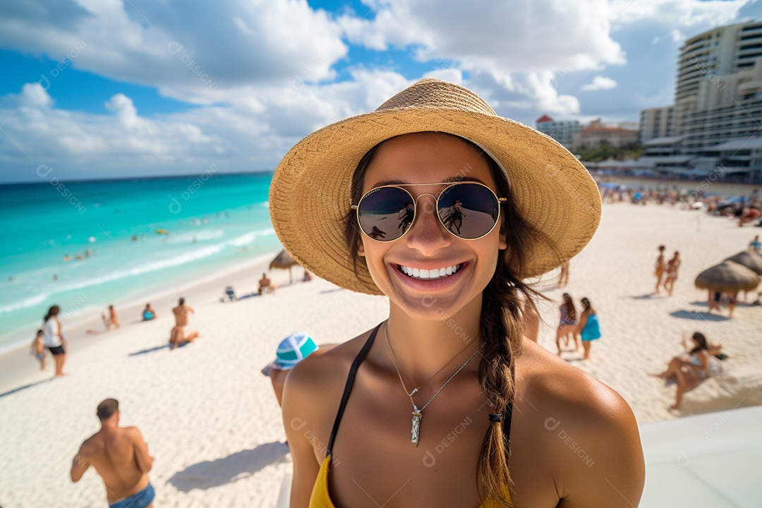 Mulher turística de Cancún