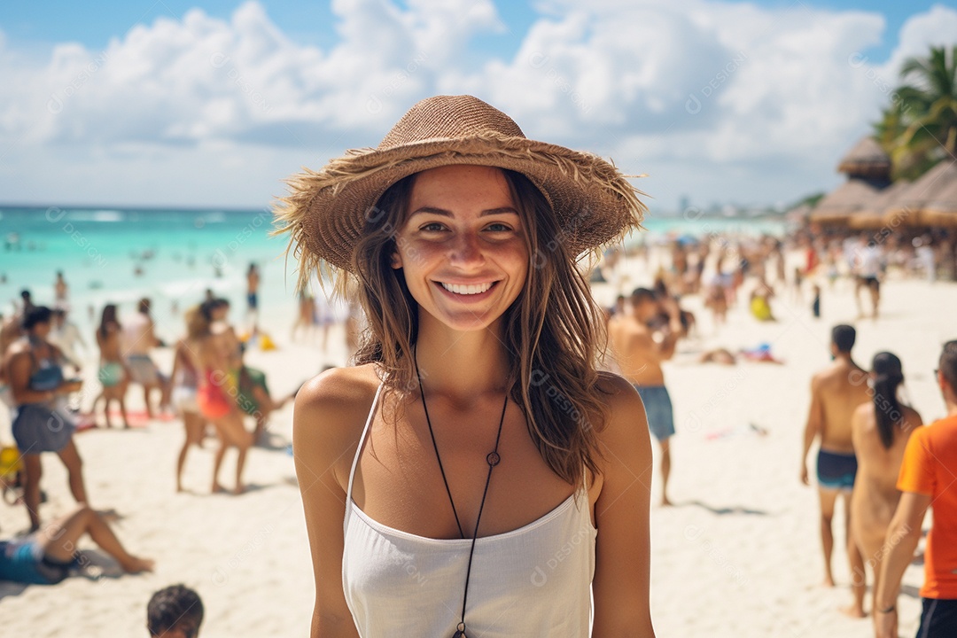 Mulher turística de Cancún