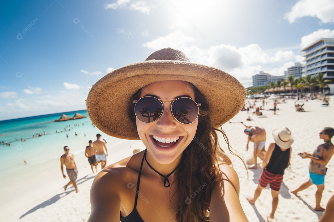 Mulher turística de Cancún