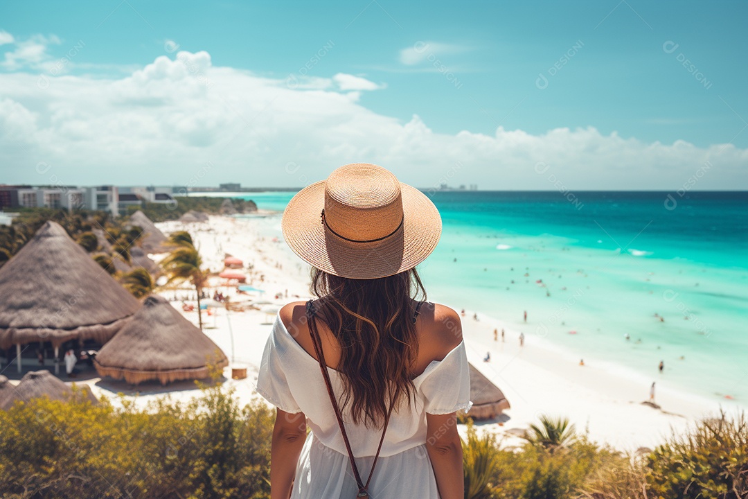 Mulher turística de Cancún