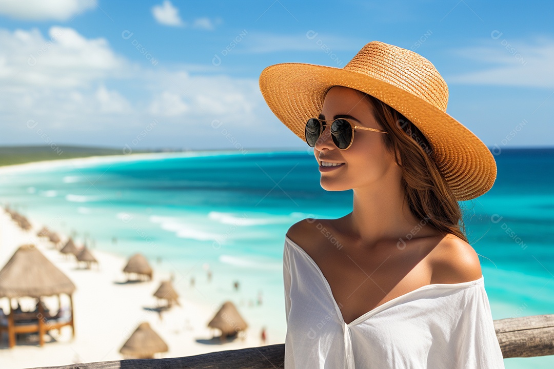 Mulher turística de Cancún