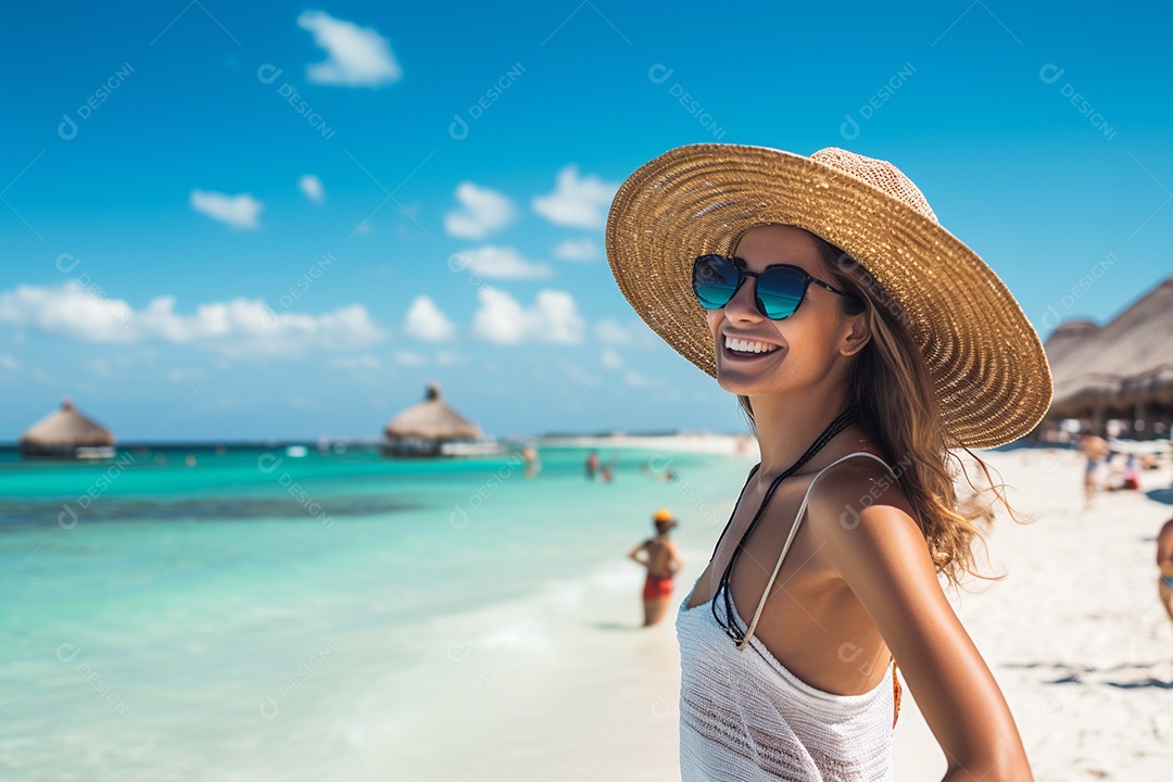 Mulher turística de Cancún