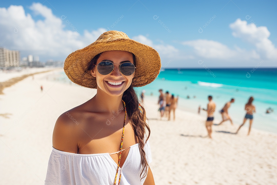 Mulher turística de Cancún