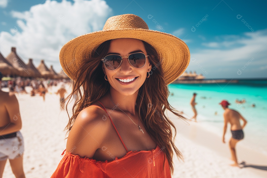 Mulher turística em Cancún