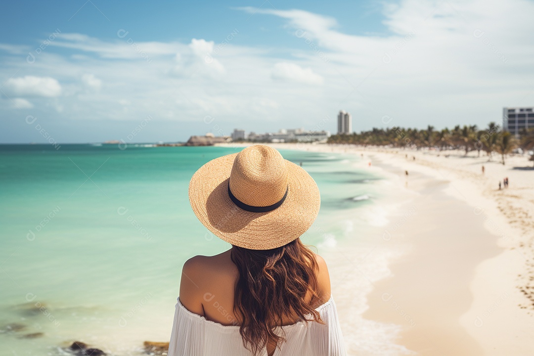 Mulher turística em Cancún