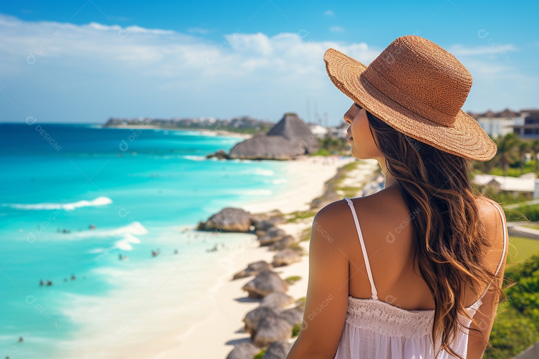 Mulher turística de Cancún