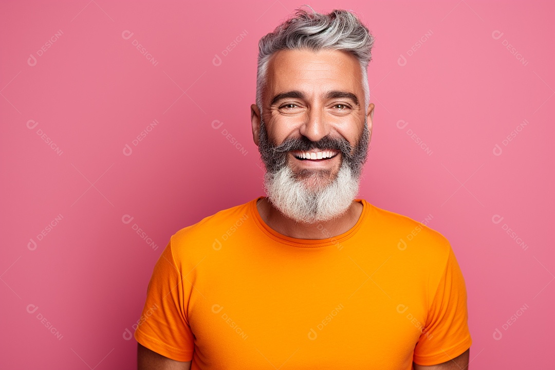 Pessoa feliz. Casual. Imagem social em destaque. Fundo colorido