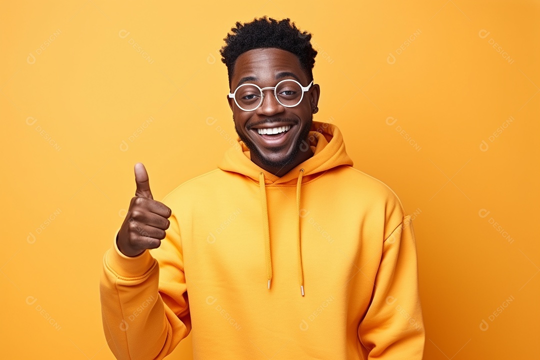 Pessoa feliz. Casual. Imagem social em destaque. Fundo colorido