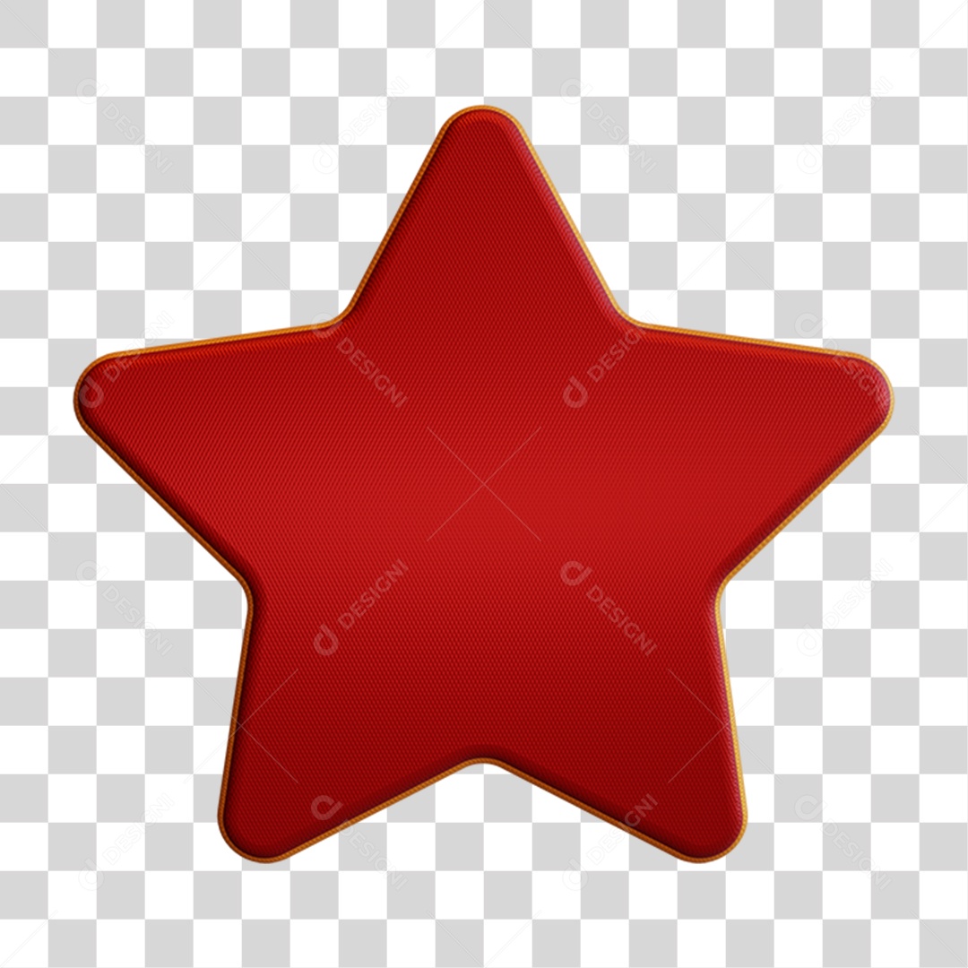 Estrela Vermelha Elemento 3D Para Composição PNG Transparente