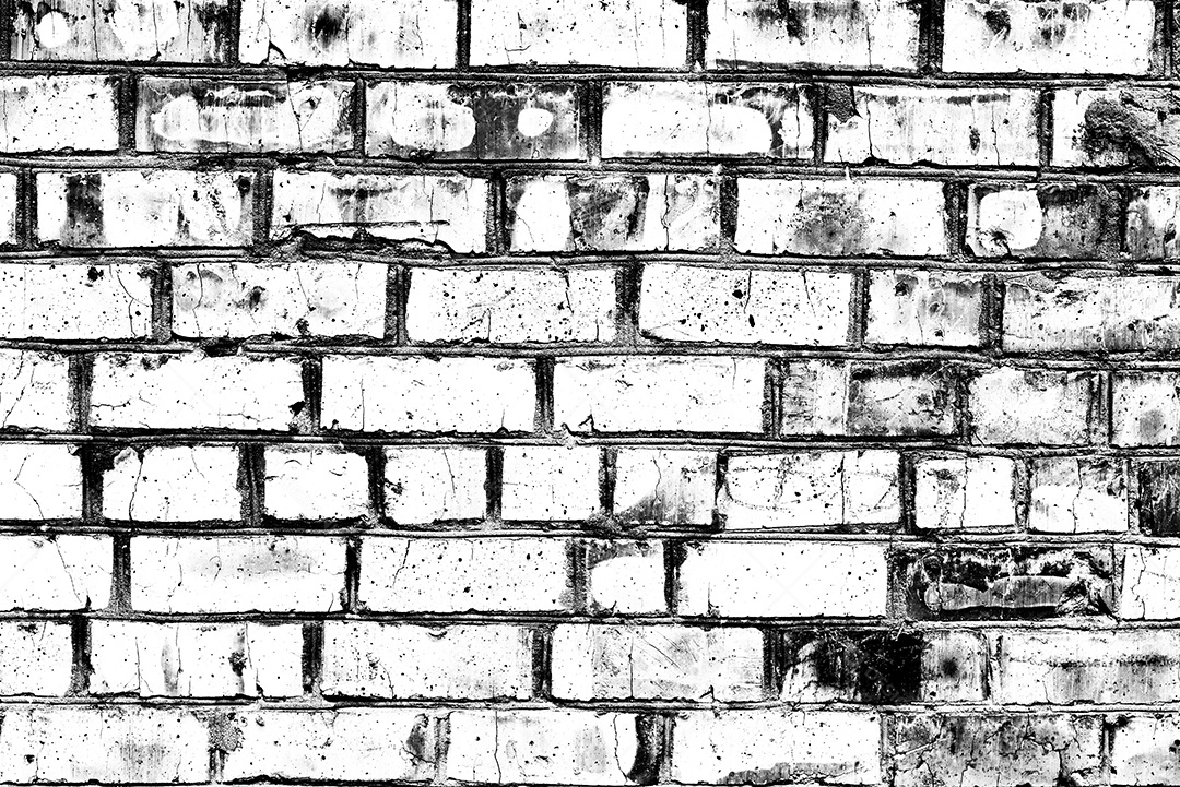 Fundo velho preto e branco da textura da parede de tijolo