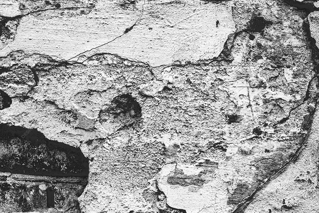 Textura, parede, concreto, pode ser usado como fundo. Fragmento de parede com arranhões e rachaduras