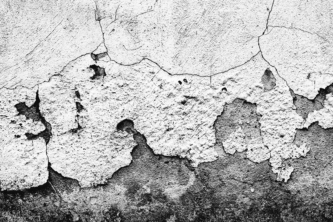 Textura, parede, concreto, pode ser usado como fundo. Fragmento de parede com arranhões e rachaduras