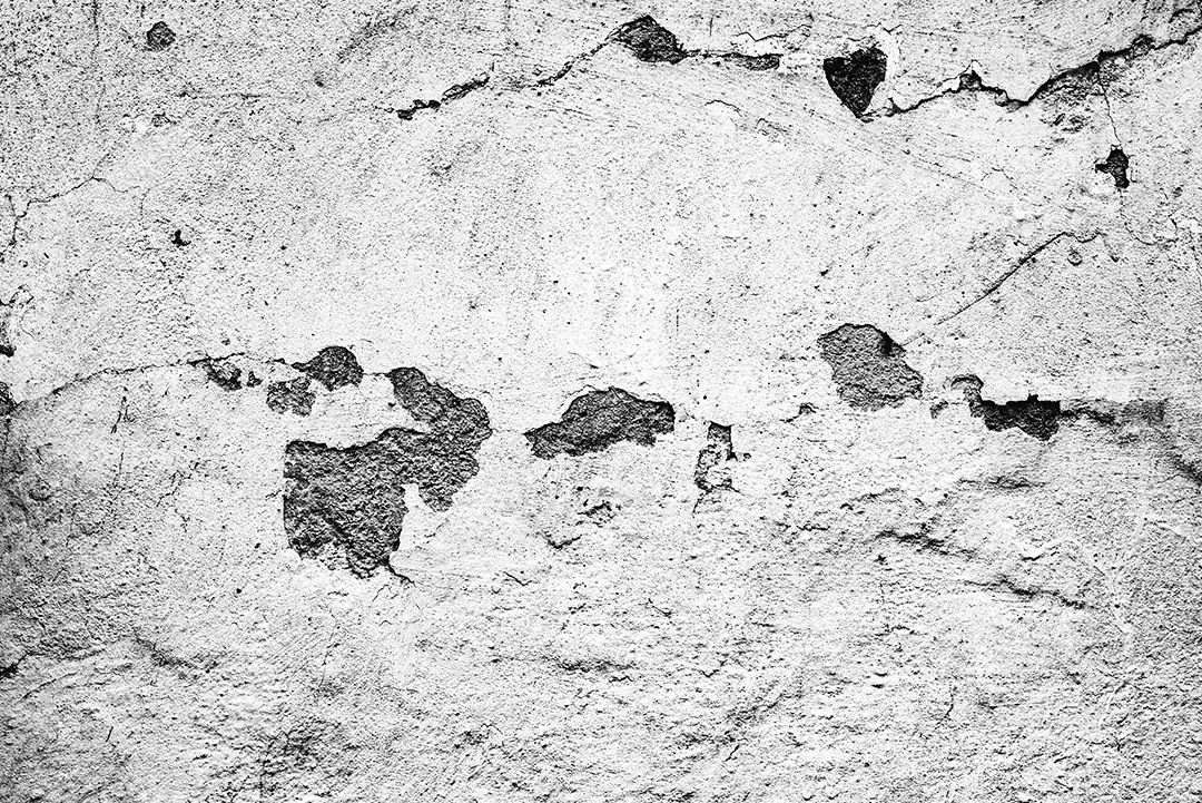 Textura, parede, concreto, pode ser usado como fundo. Fragmento de parede com arranhões e rachaduras