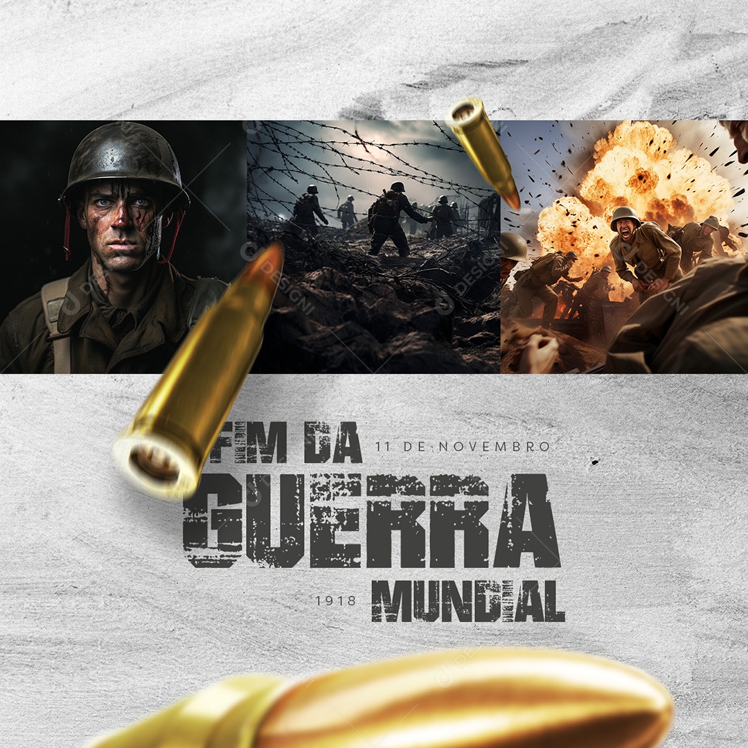 Dia do Fim Da Guerra Mundial 11 de Novembro Social Media PSD Editável