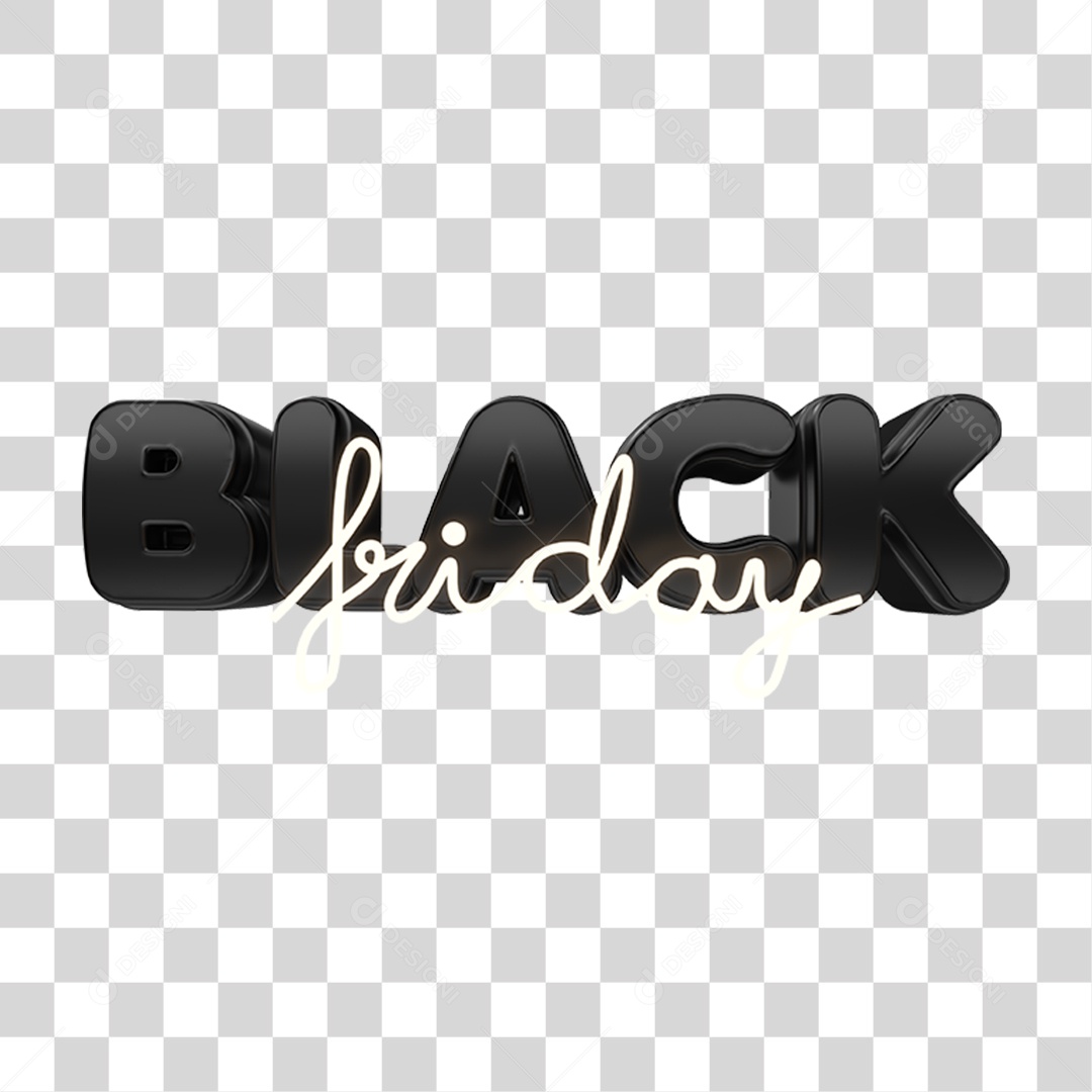 Black Friday 3D Seal for Transparent PNG Composition