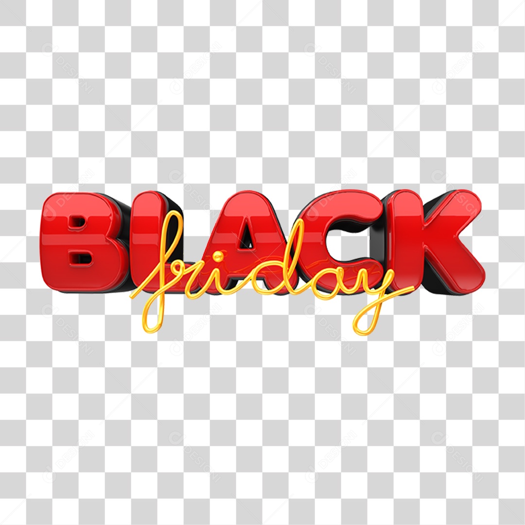 Black Friday 3D Seal for Transparent PNG Composition
