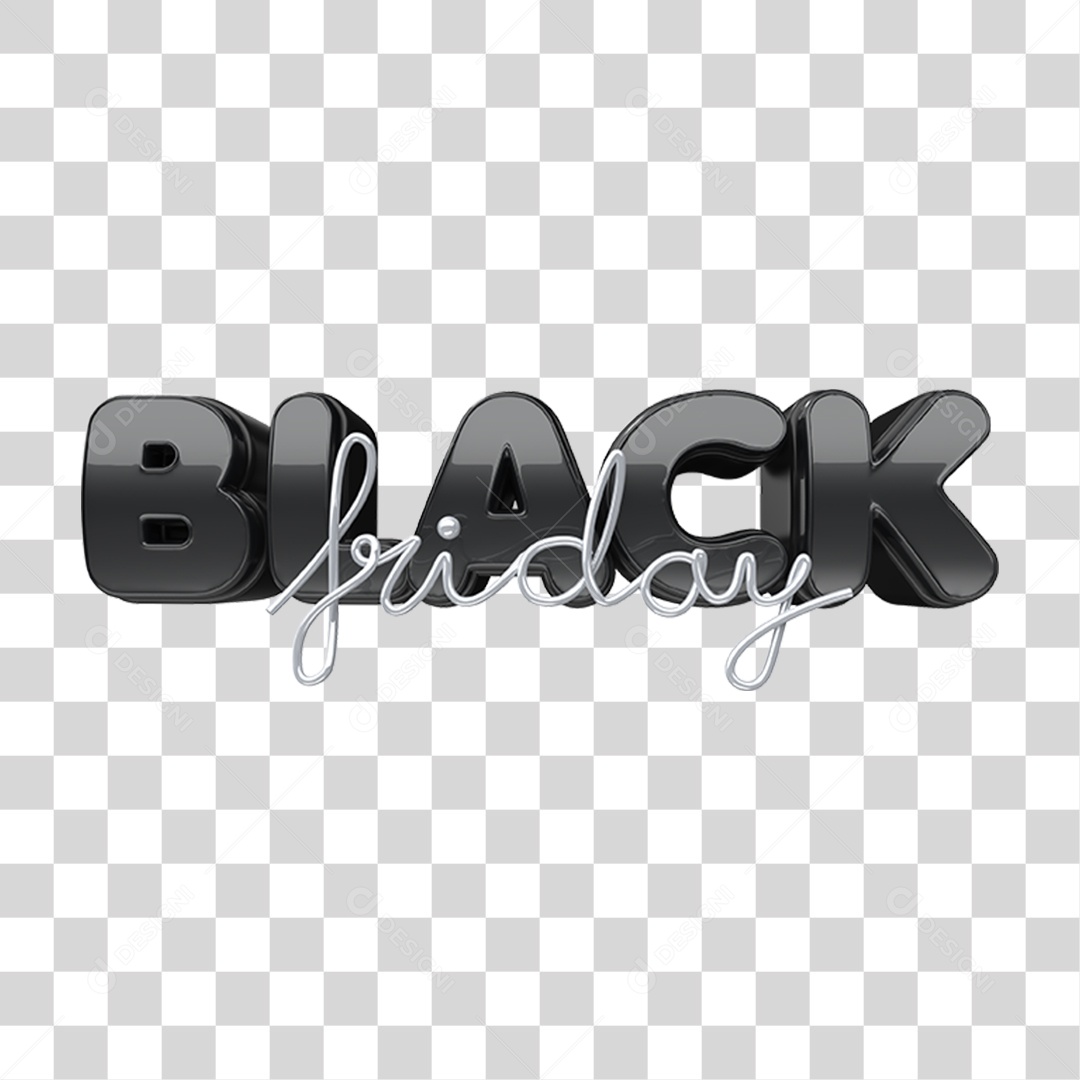 Black Friday 3D Seal for Transparent PNG Composition