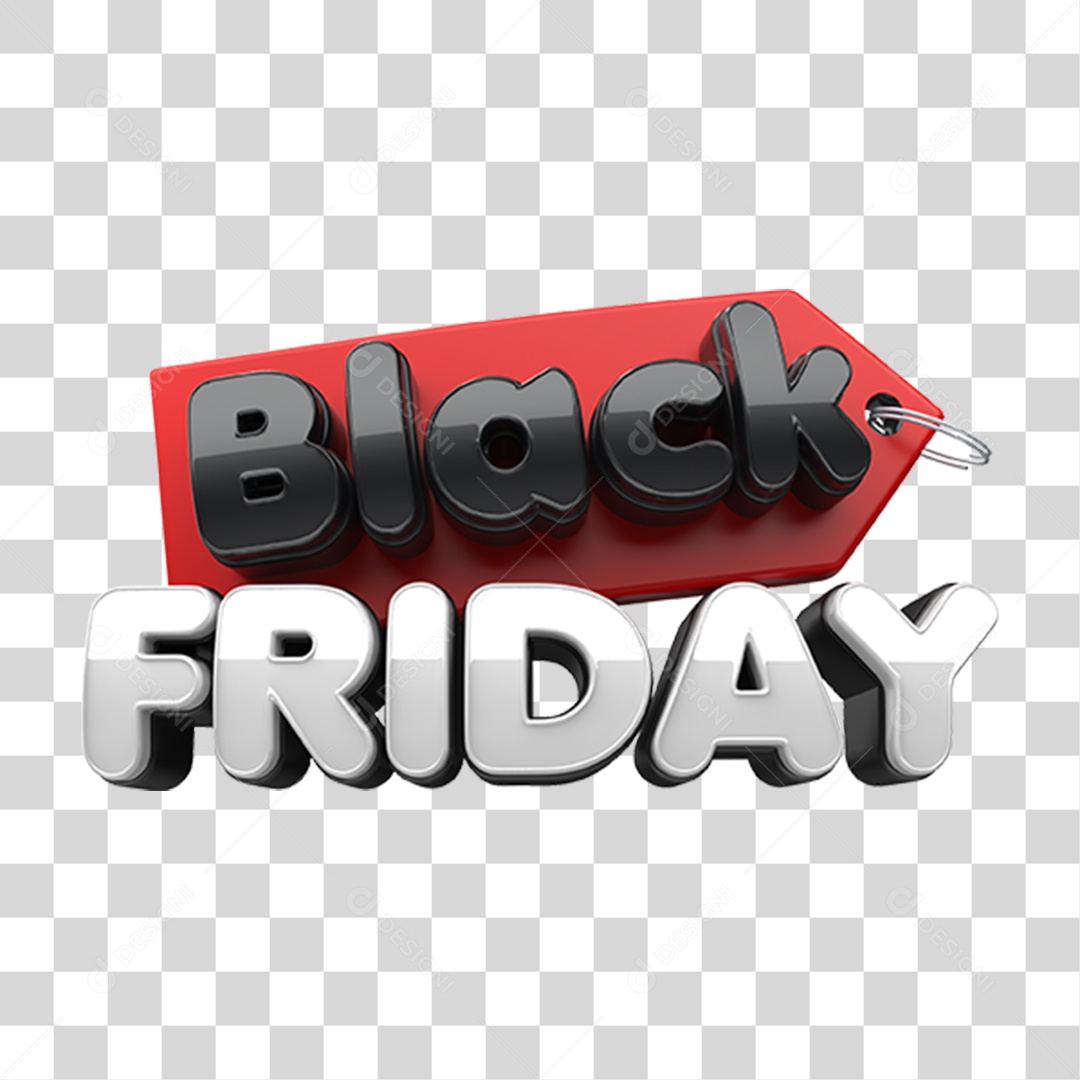 Black Friday Selo 3D para Composição PNG Transparente