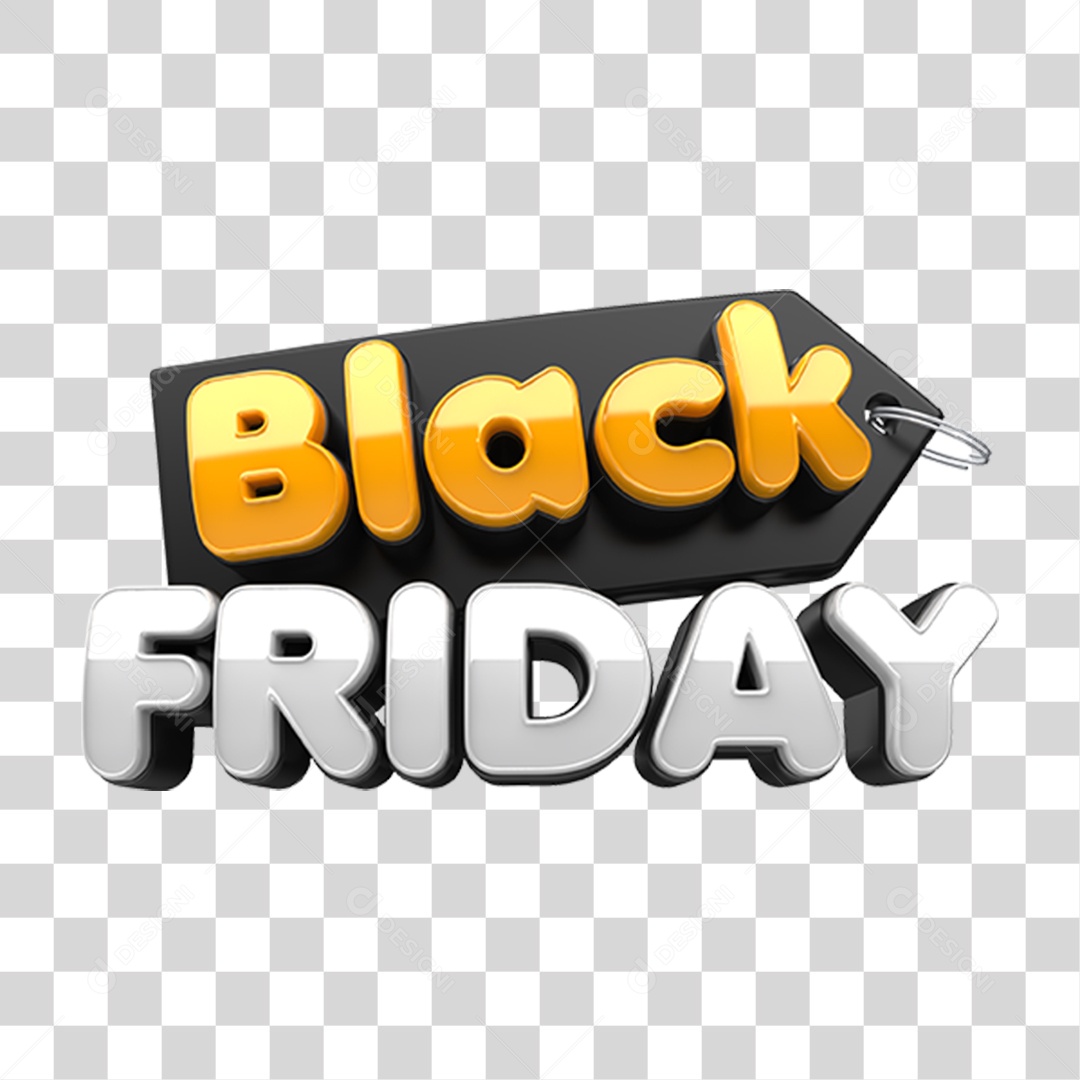 Black Friday Selo 3D para Composição PNG Transparente