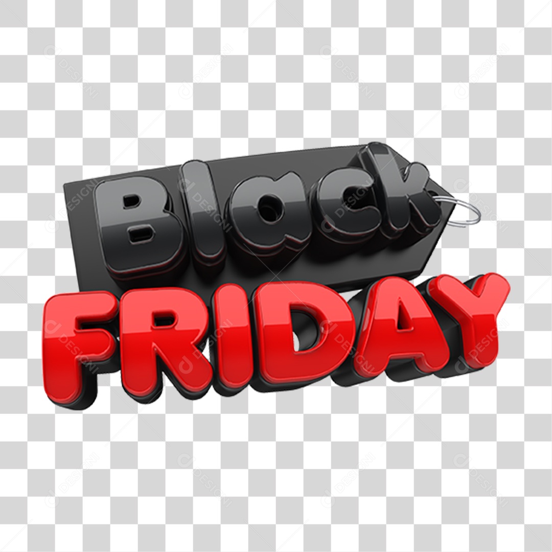 Black Friday Selo 3D para Composição PNG Transparente