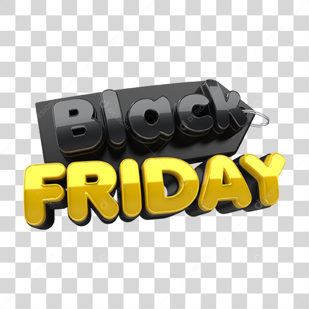 Black Friday Selo 3D para Composição PNG Transparente