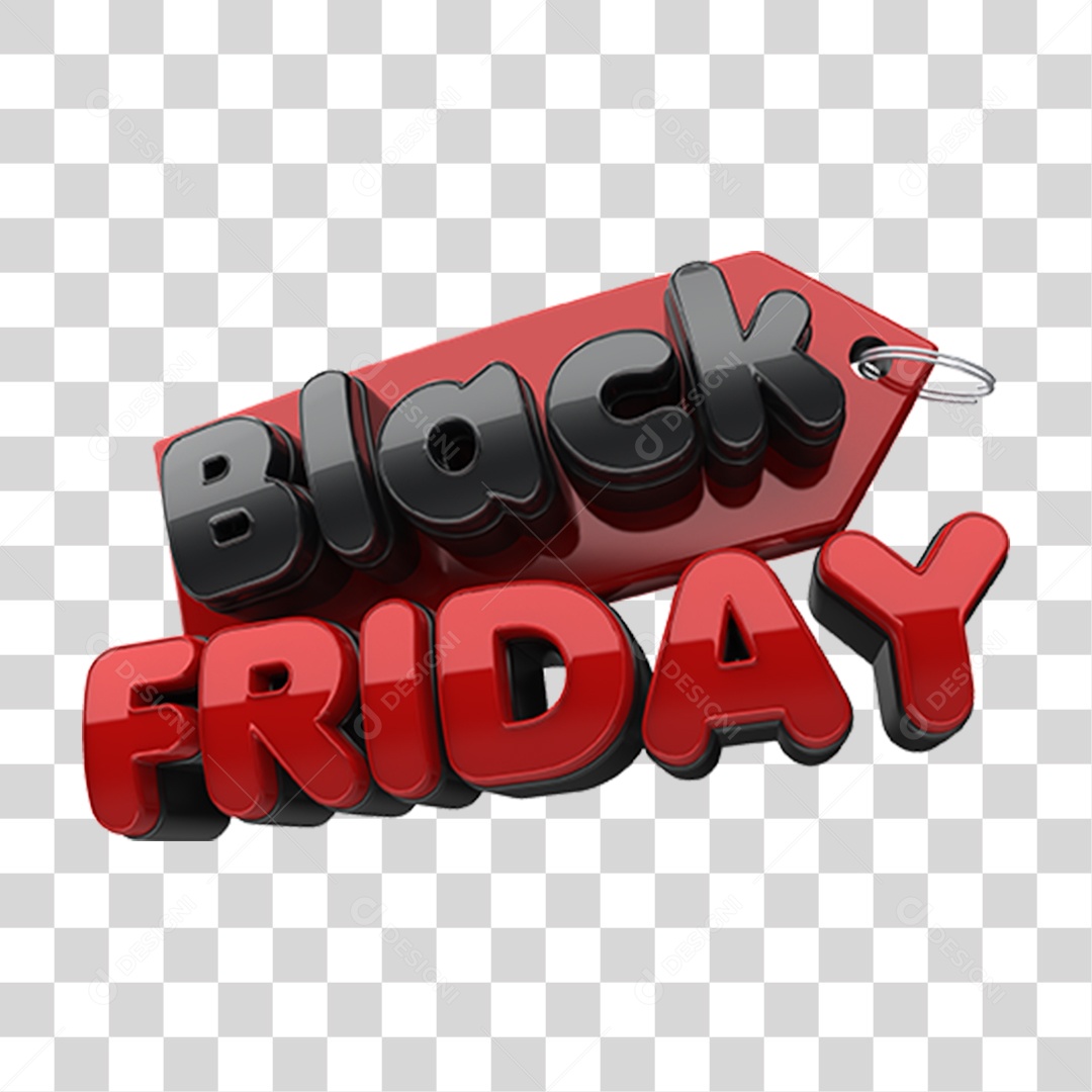 Black Friday Selo 3D para Composição PNG Transparente