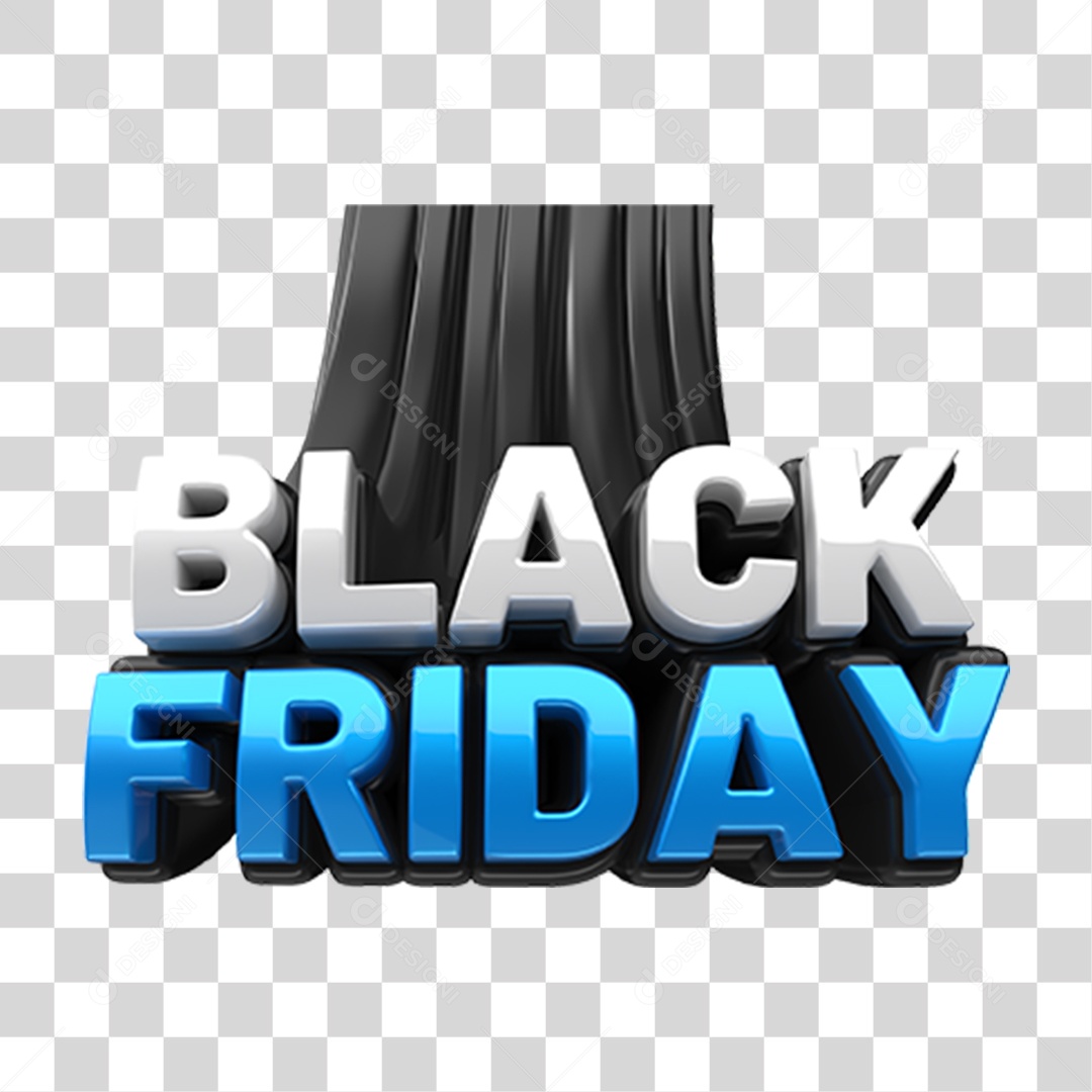 Black Friday Selo 3D para Composição PNG Transparente