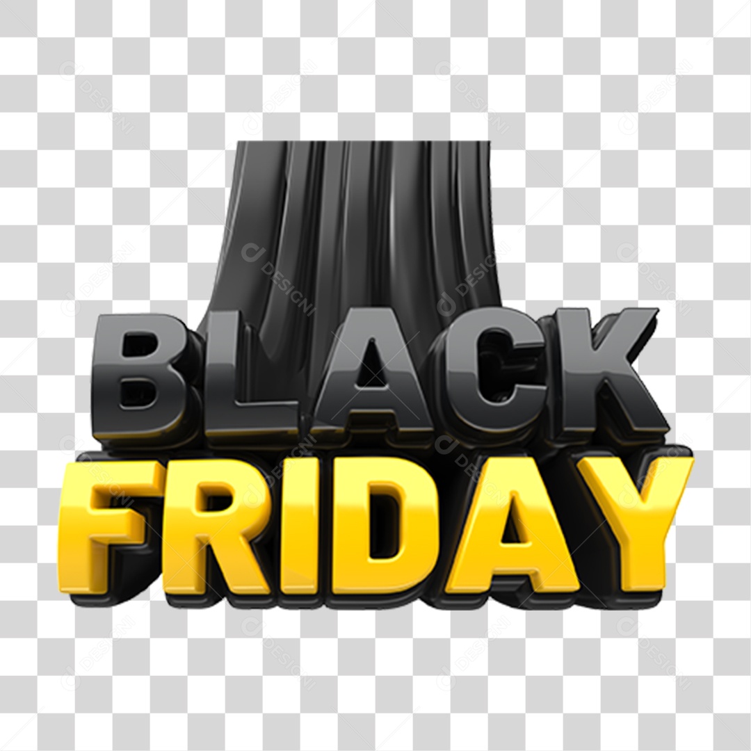 Black Friday Selo 3D para Composição PNG Transparente