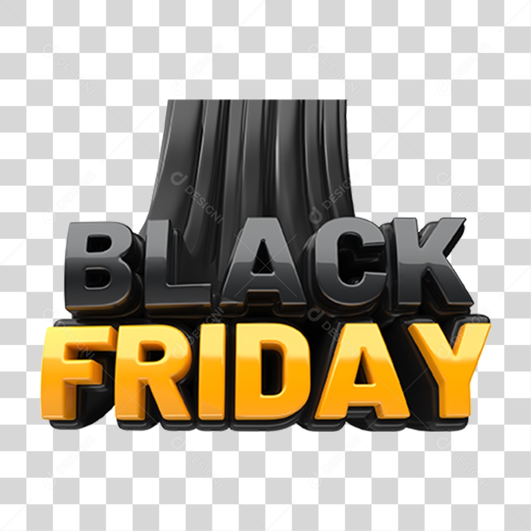 Black Friday Selo 3D para Composição PNG Transparente