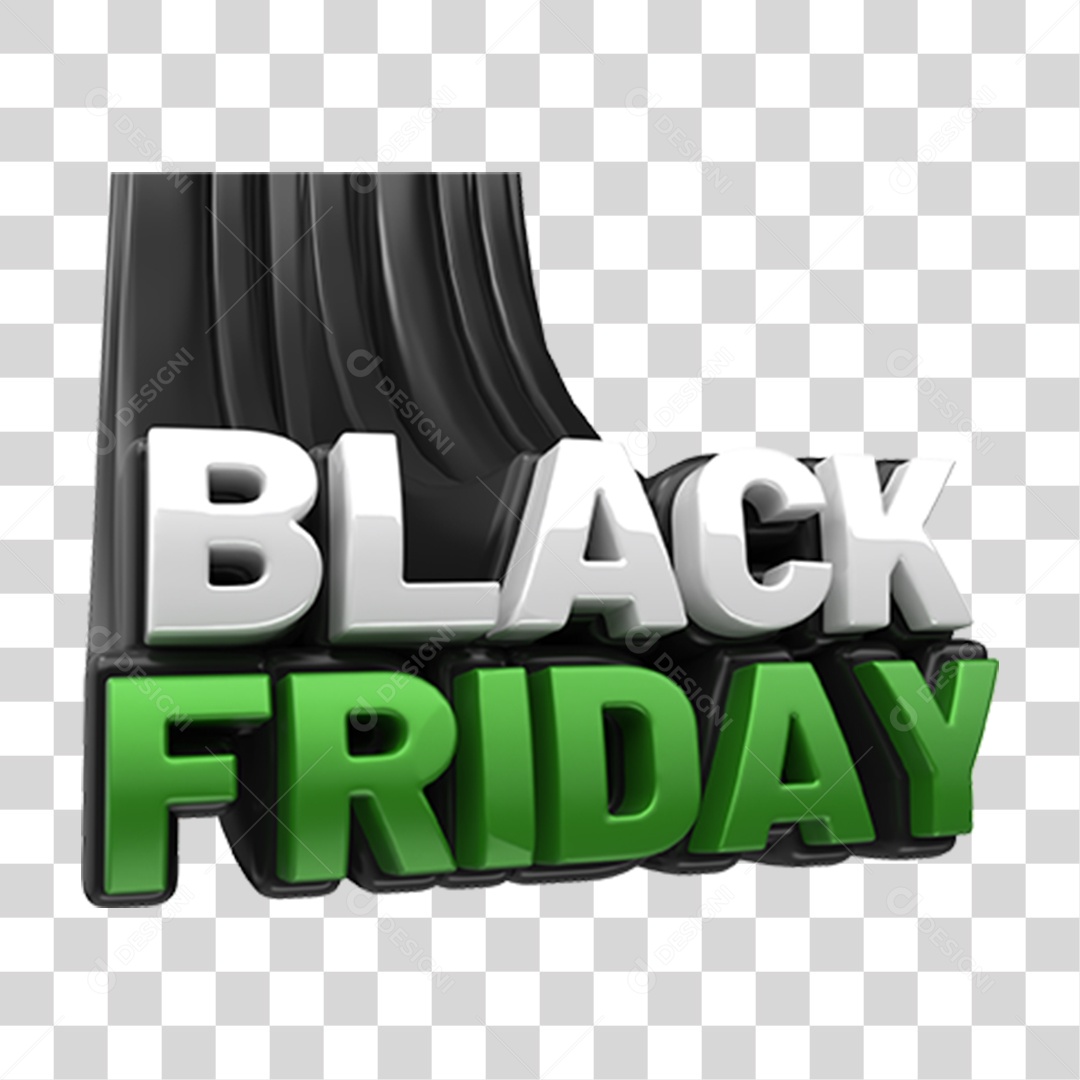 Black Friday Selo 3D para Composição PNG Transparente