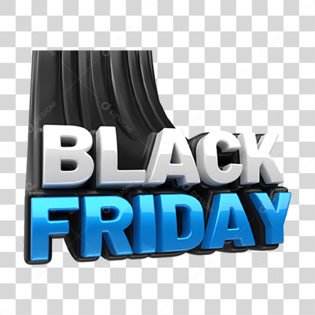 Black Friday Selo 3D para Composição PNG Transparente