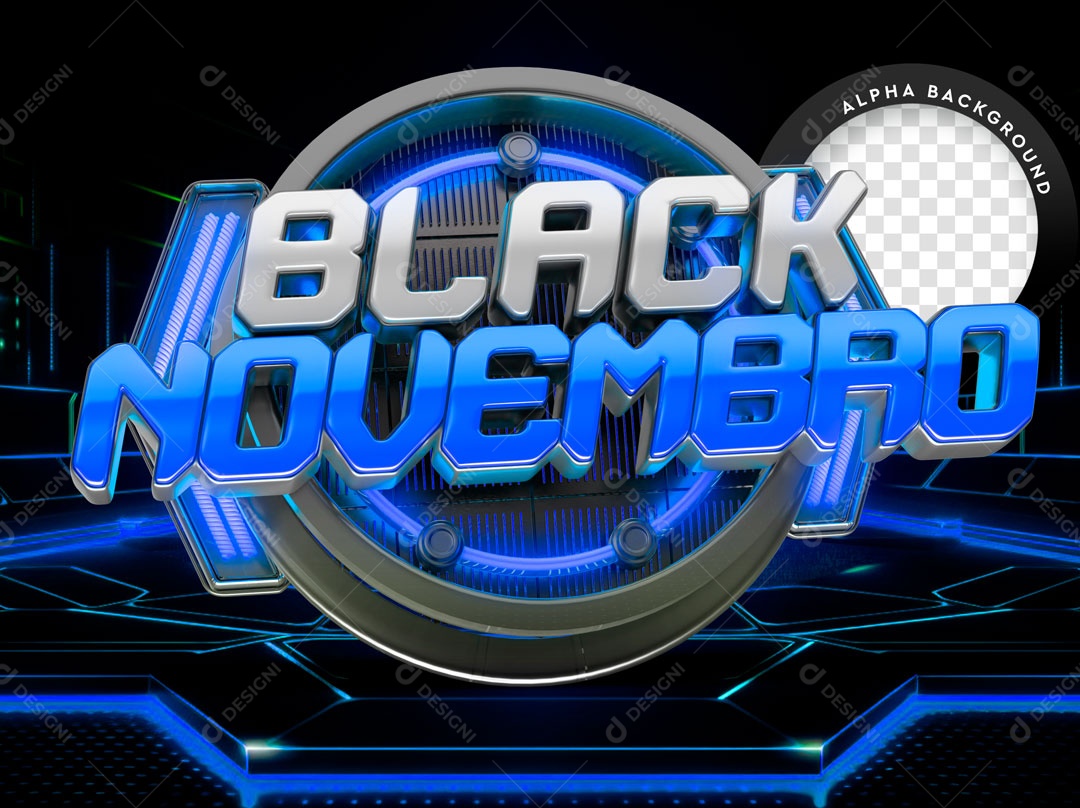 Selo 3D Black Novembro Para Composição PSD