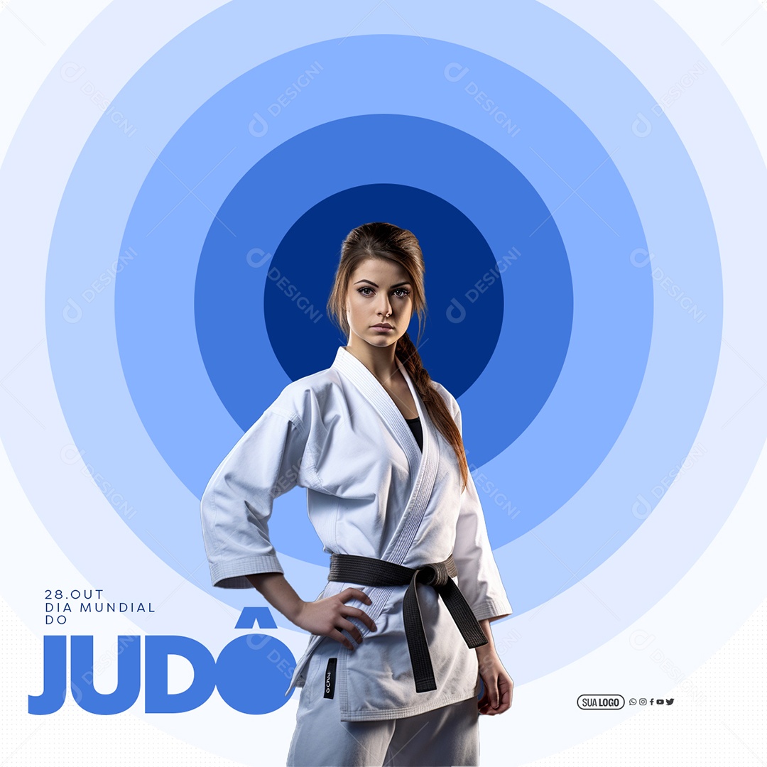 Dia Mundial do Judô 28 de Outubro Social Media PSD Editável