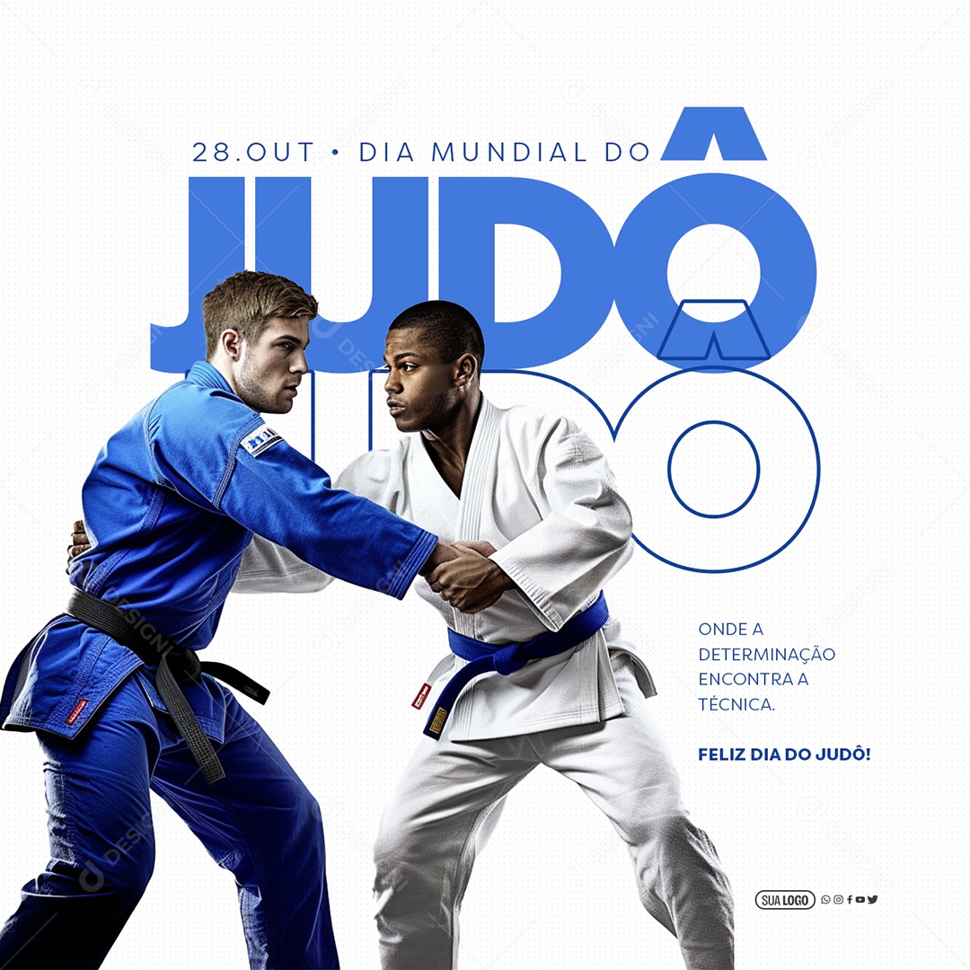 Dia Mundial do Judô 28 de Outubro Onde a Determinação Encontra a Técnica Social Media PSD Editável