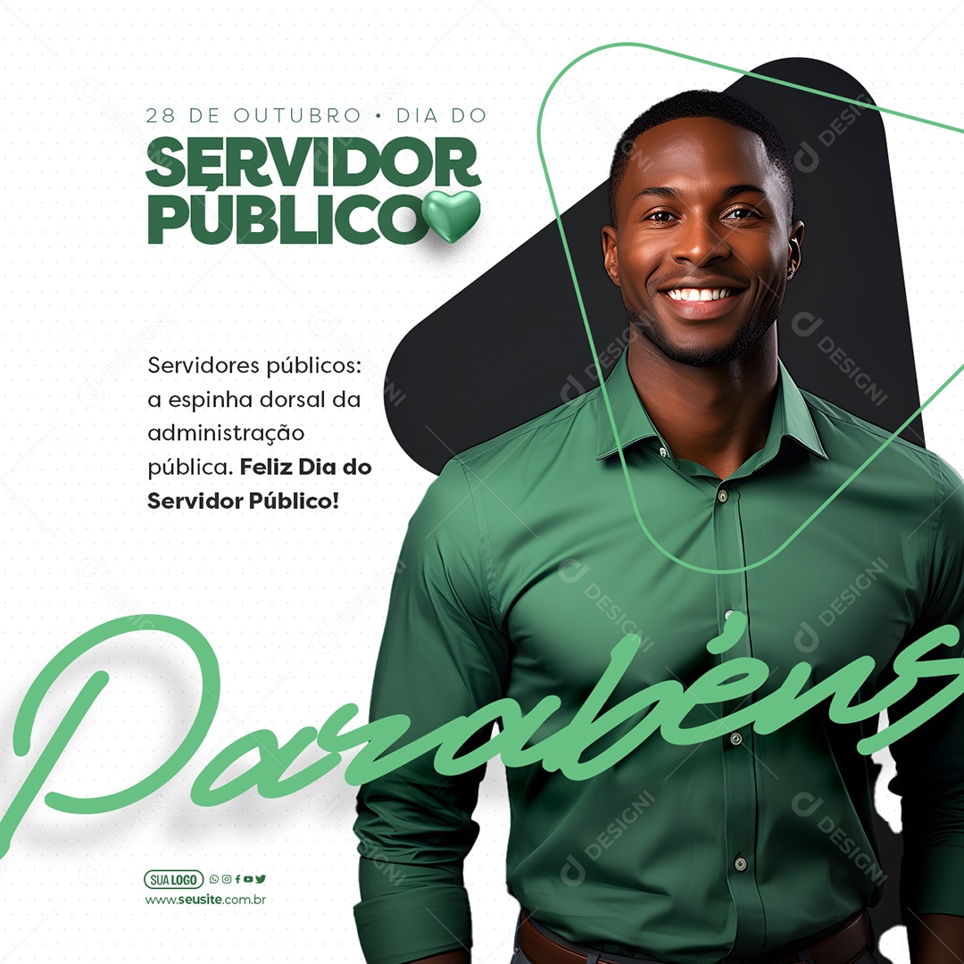 Dia Do Servidor Público 28 de Outubro a Espeinha Dorsal da Administração Social Media PSD Editável