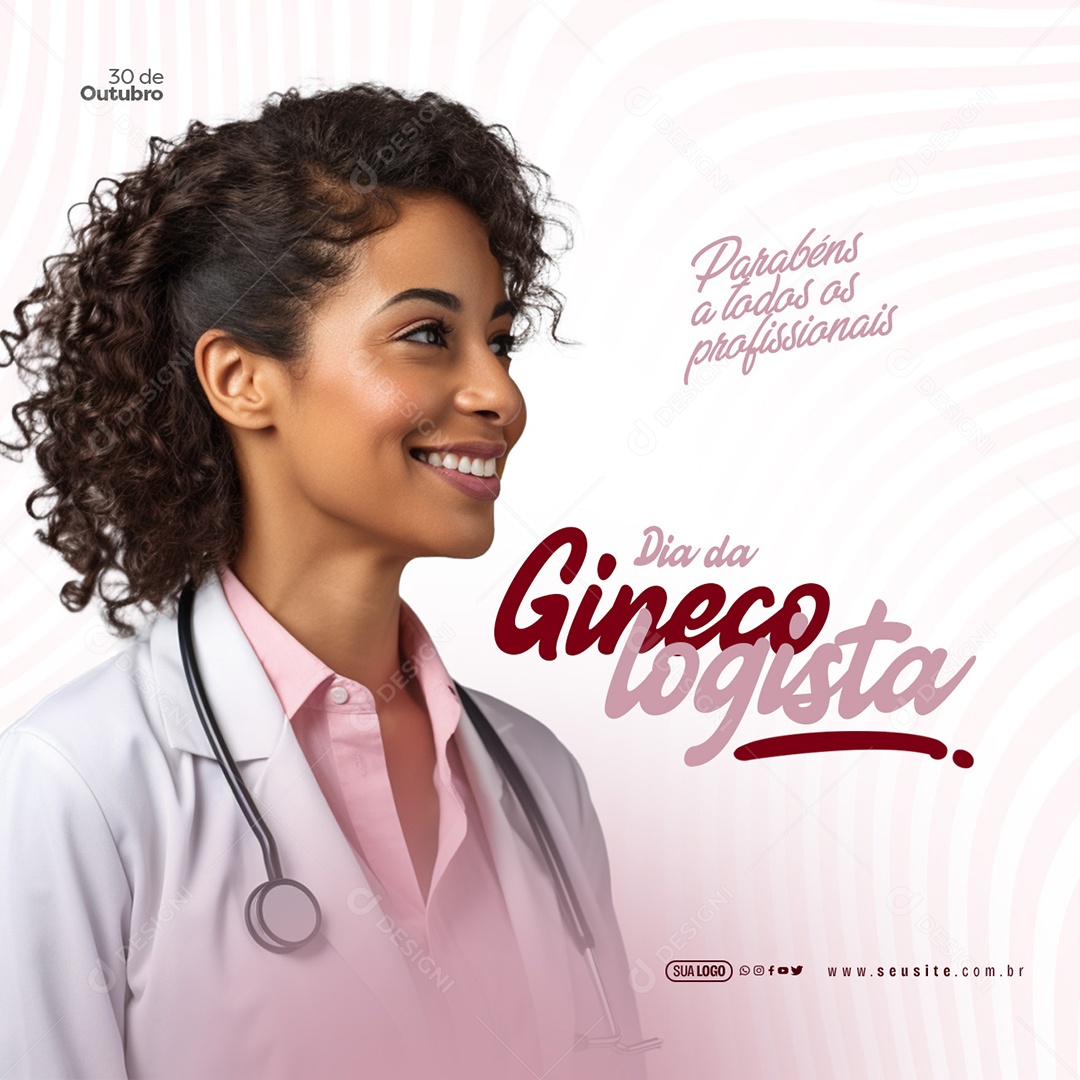 Dia Do Ginecologista 30 de Outubro Parabéns a todos os Profissionais Social Media PSD Editável