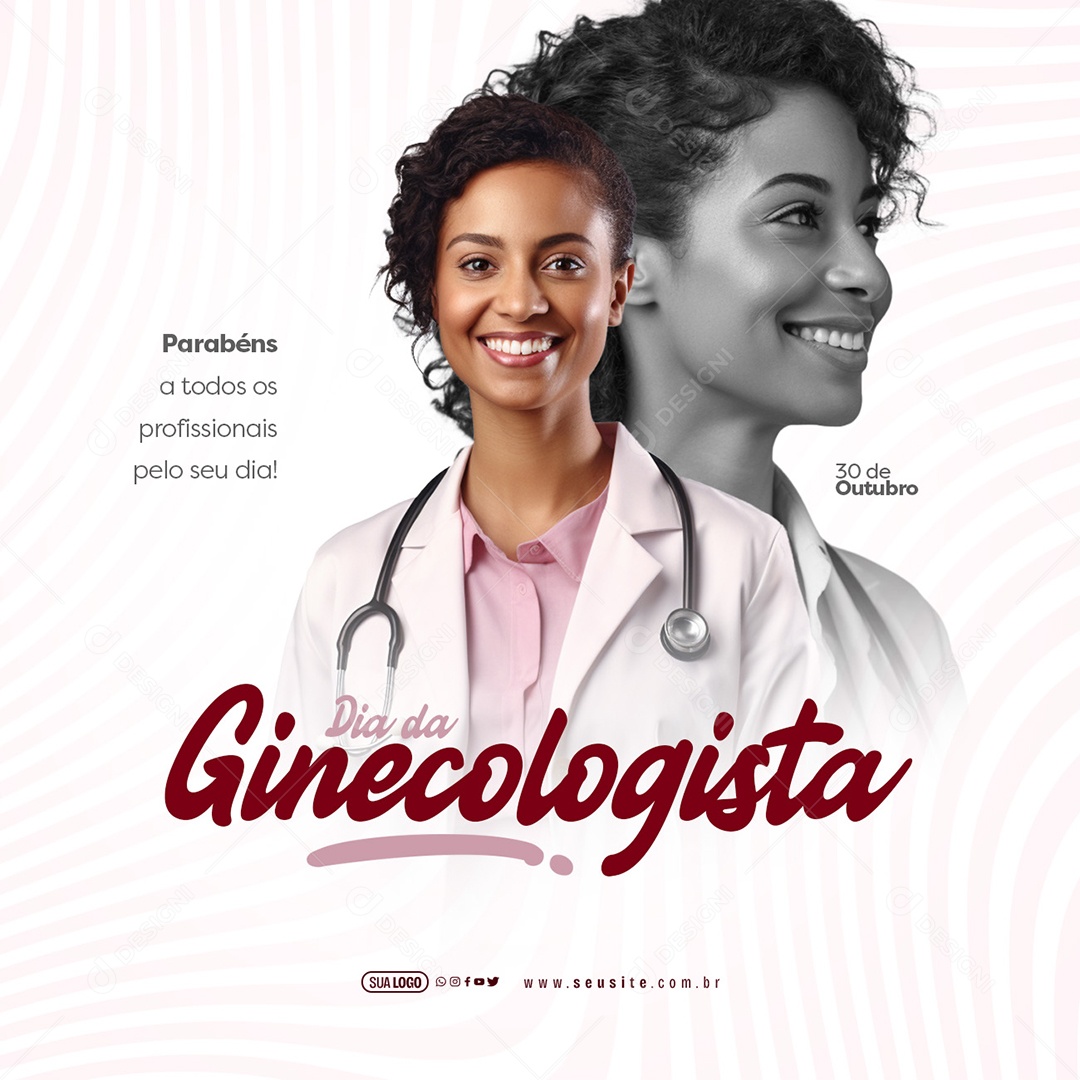 Dia Do Ginecologista 30 de Outubro Parabéns Social Media PSD Editável