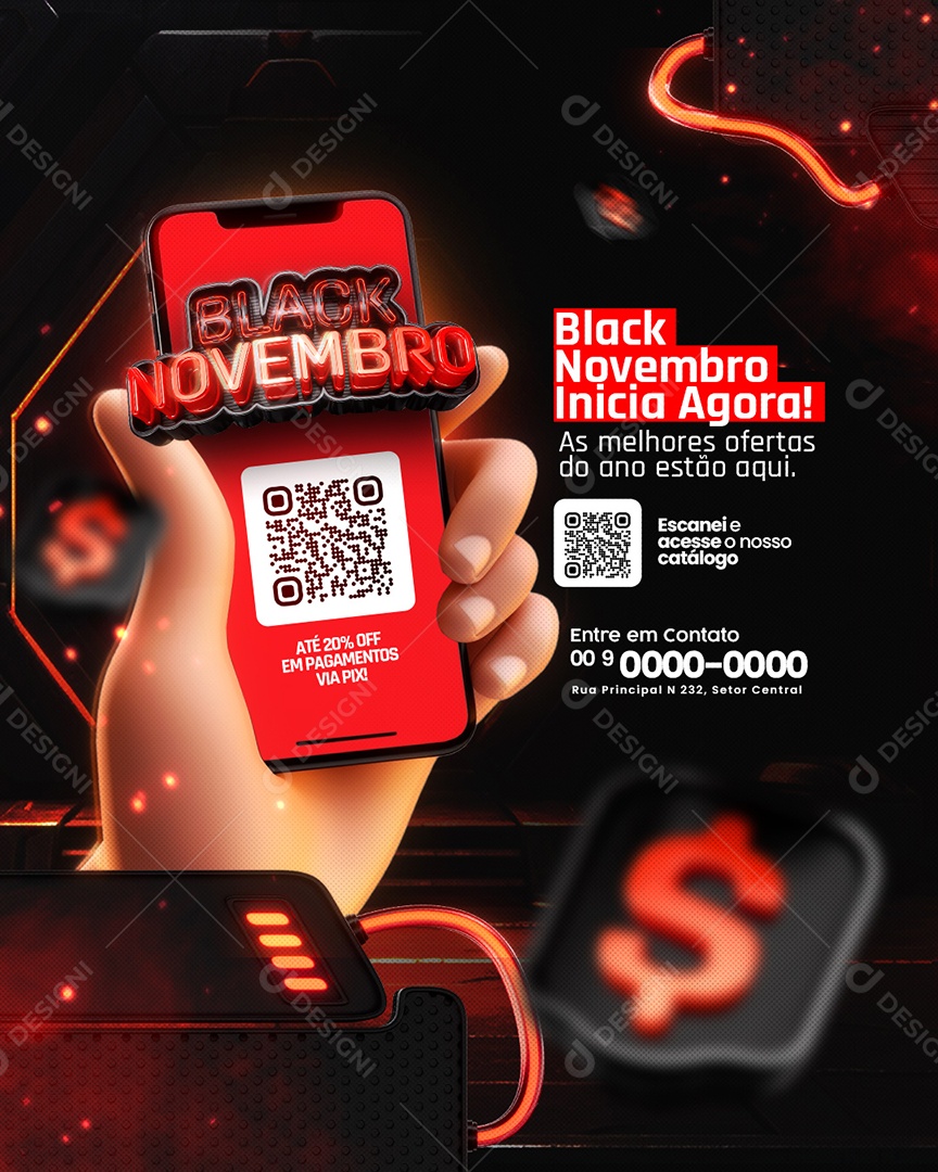 Campanha Publicitaria Black Novembro Flyer Inicia Agora As Melhores Ofertas Supermercado Social Media PSD Editável