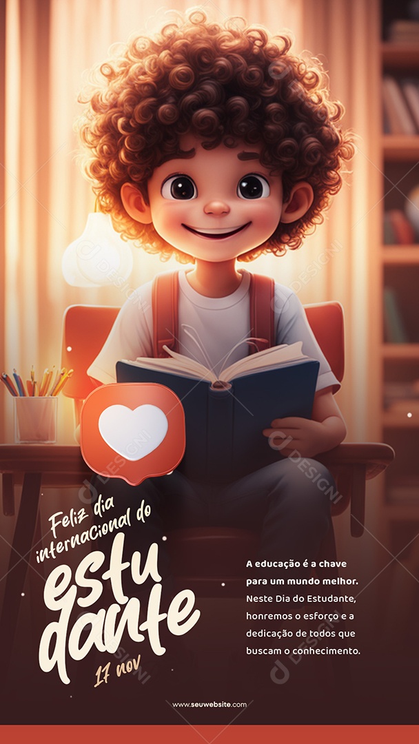 Story Feliz Dia Internacional Do Estudante 17 De Novembro Social Media PSD Editável