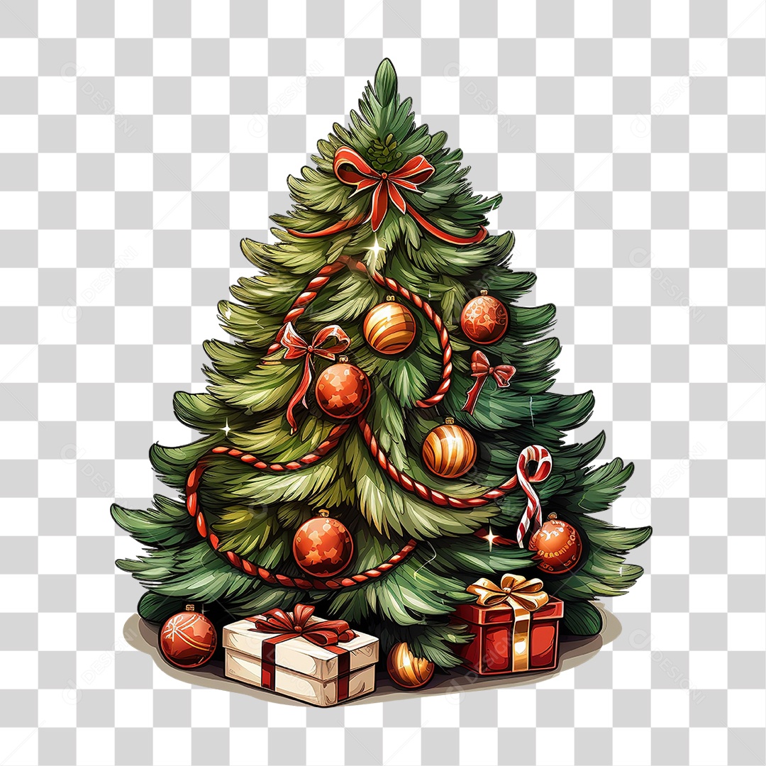 Árvore de Natal Final de Ano PNG Transparente