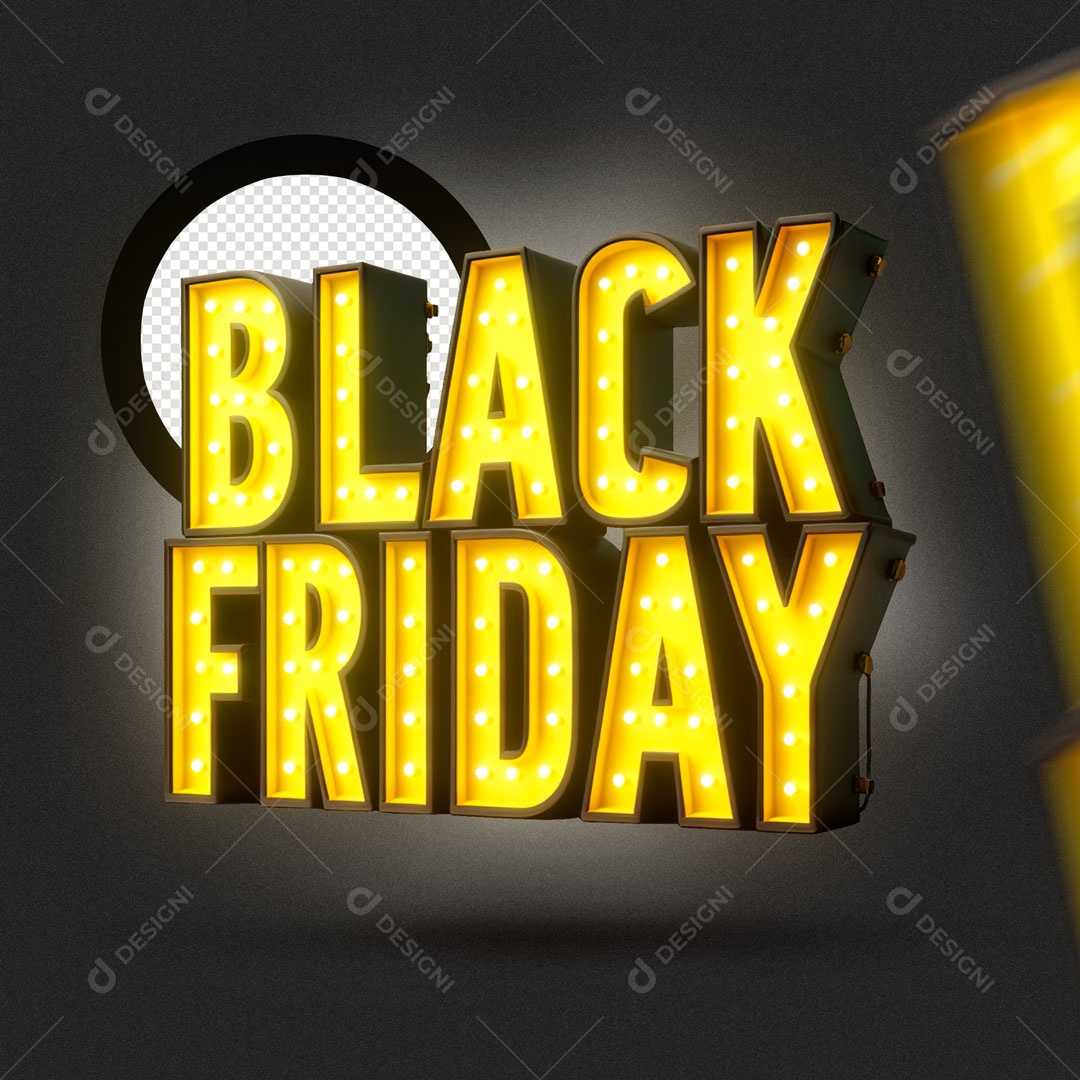 Texto 3D Black Friday  Para Composição PSD
