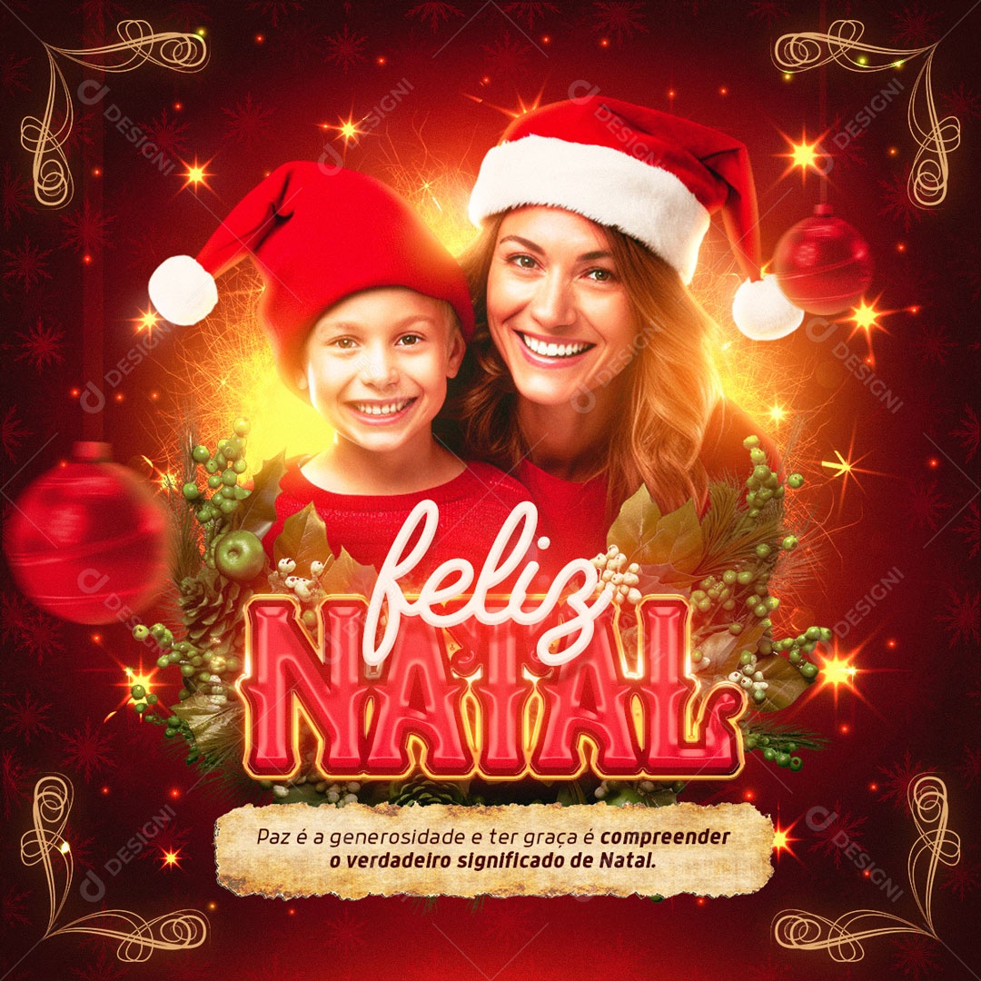 Feed Feliz Natal Verdadeiro Significado Social Media PSD Editável