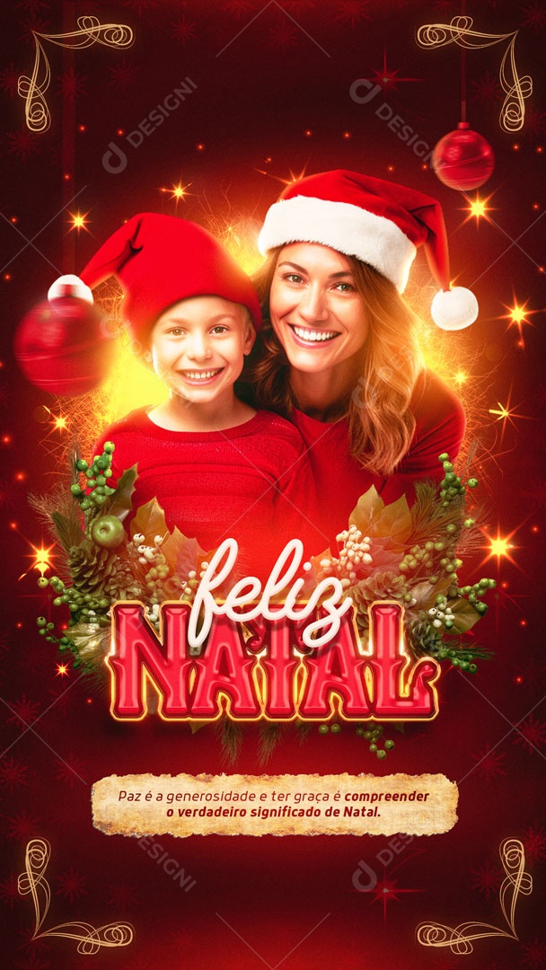 Social Media Story Feliz Natal Ter Graça PSD Editável
