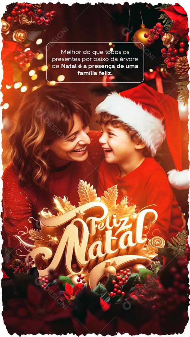 Social Media Story Feliz Natal Famíia Feliz PSD Editável