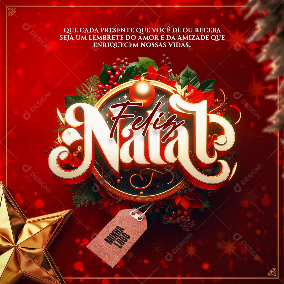 Feed Feliz Natal Lembrete Do Amor Social Media PSD Editável
