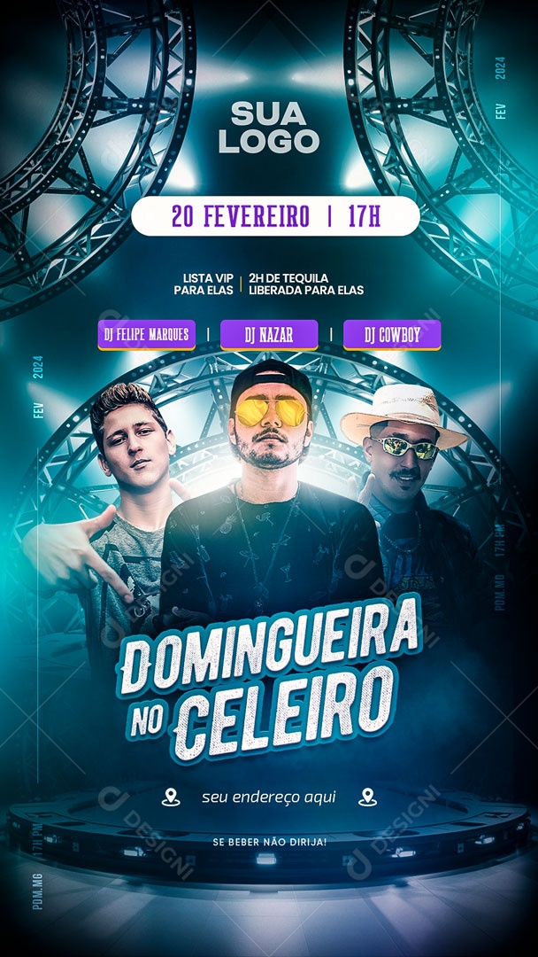 Social Media Flyer Story Domingueira No Celeiro PSD Editável