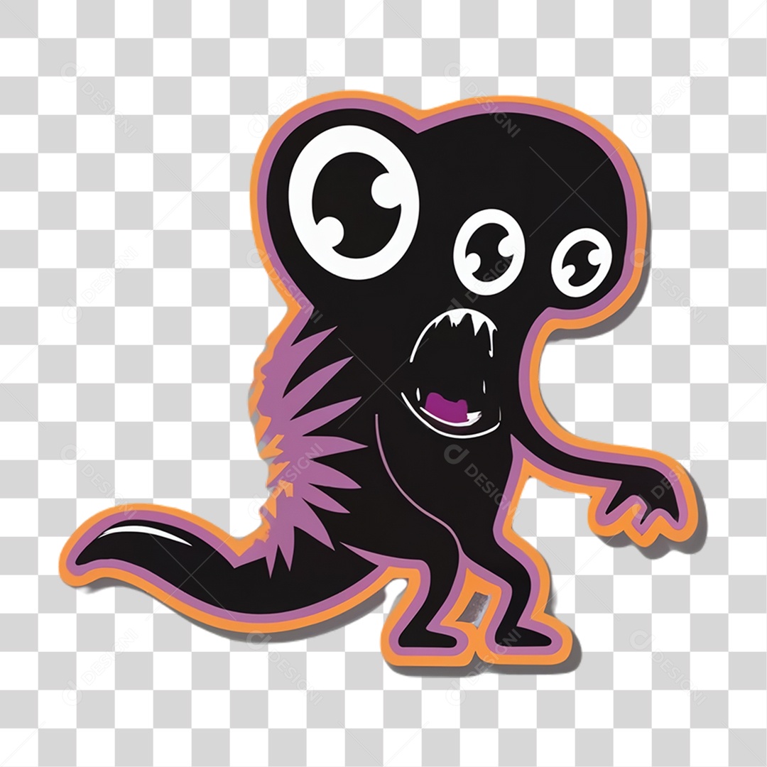 Sticker Emojis Carinha Monstro PNG Transparente