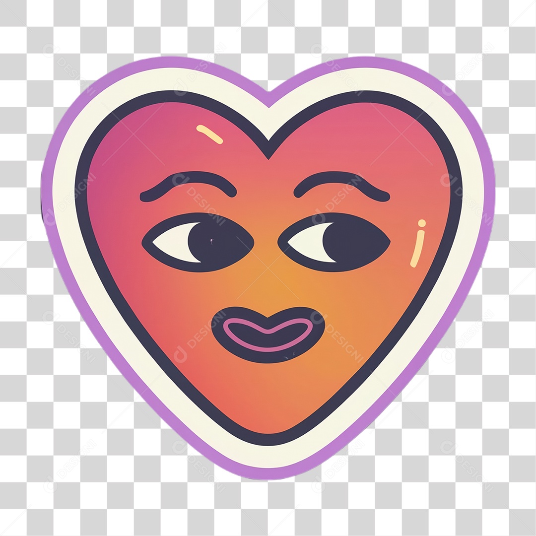Sticker Emojis Carinha Coração PNG Transparente